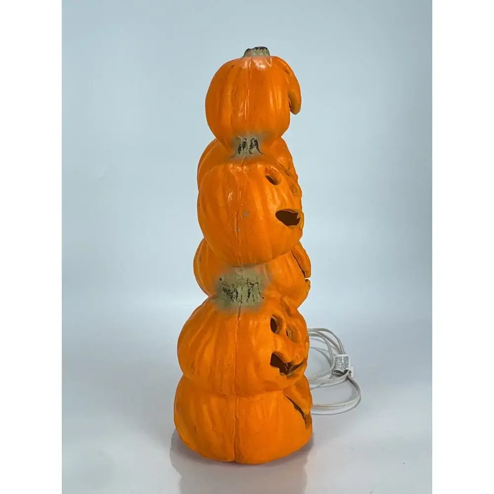 Gemmy Lighted Halloween Stacked Pumpkin Totem Foam Mold 15